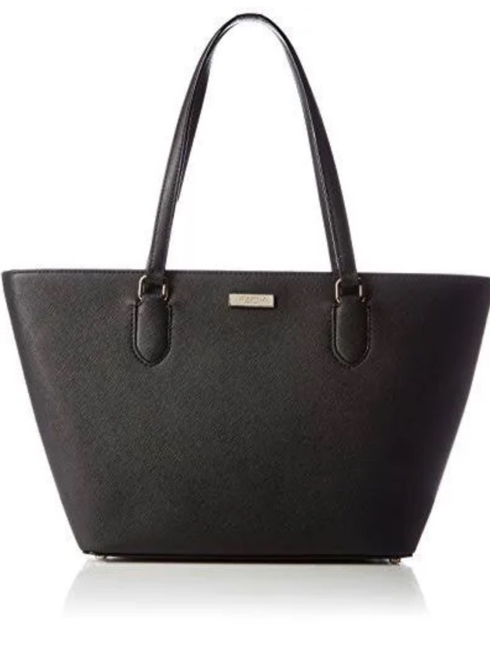 kate spade Black Saffiano Tote with Gold Plaque